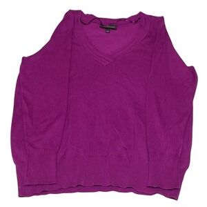 Lane Bryant Purple V-Neck Long Sleeve Sweater Size 14/16 Plus‎ Knit